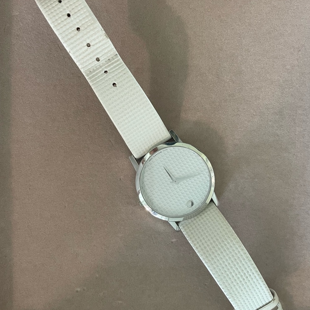 Movado White Watch with Minimalist Design
